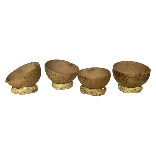 Mezcal Jicaras (Natural, Unpainted)- Hand-made in Mexico with Natural Fiber Base