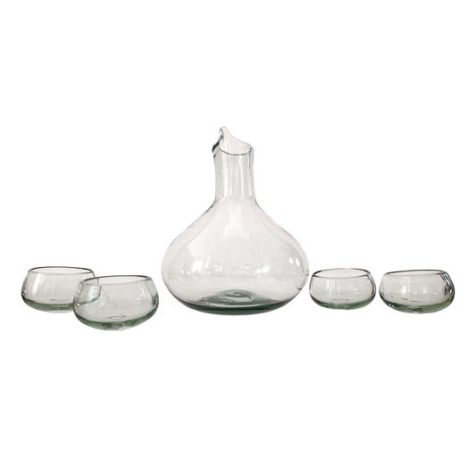 Hand Blown Glass Decanter for Mezcal, Tequila or Wine | Holds 750ml - Made in Mexico (Clear)