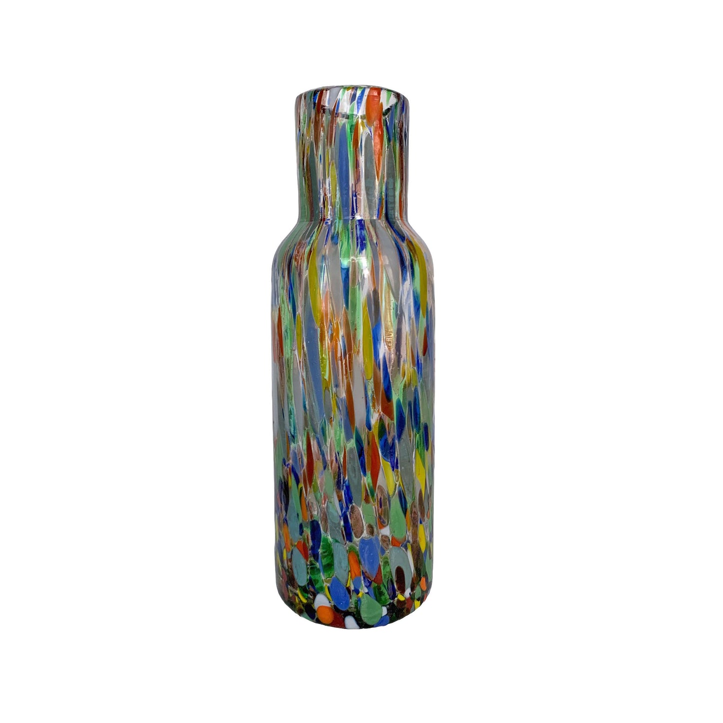 Jarra de agua de confeti soplada a mano + juego de vasos | Hecho en México - Capacidad de 20 oz