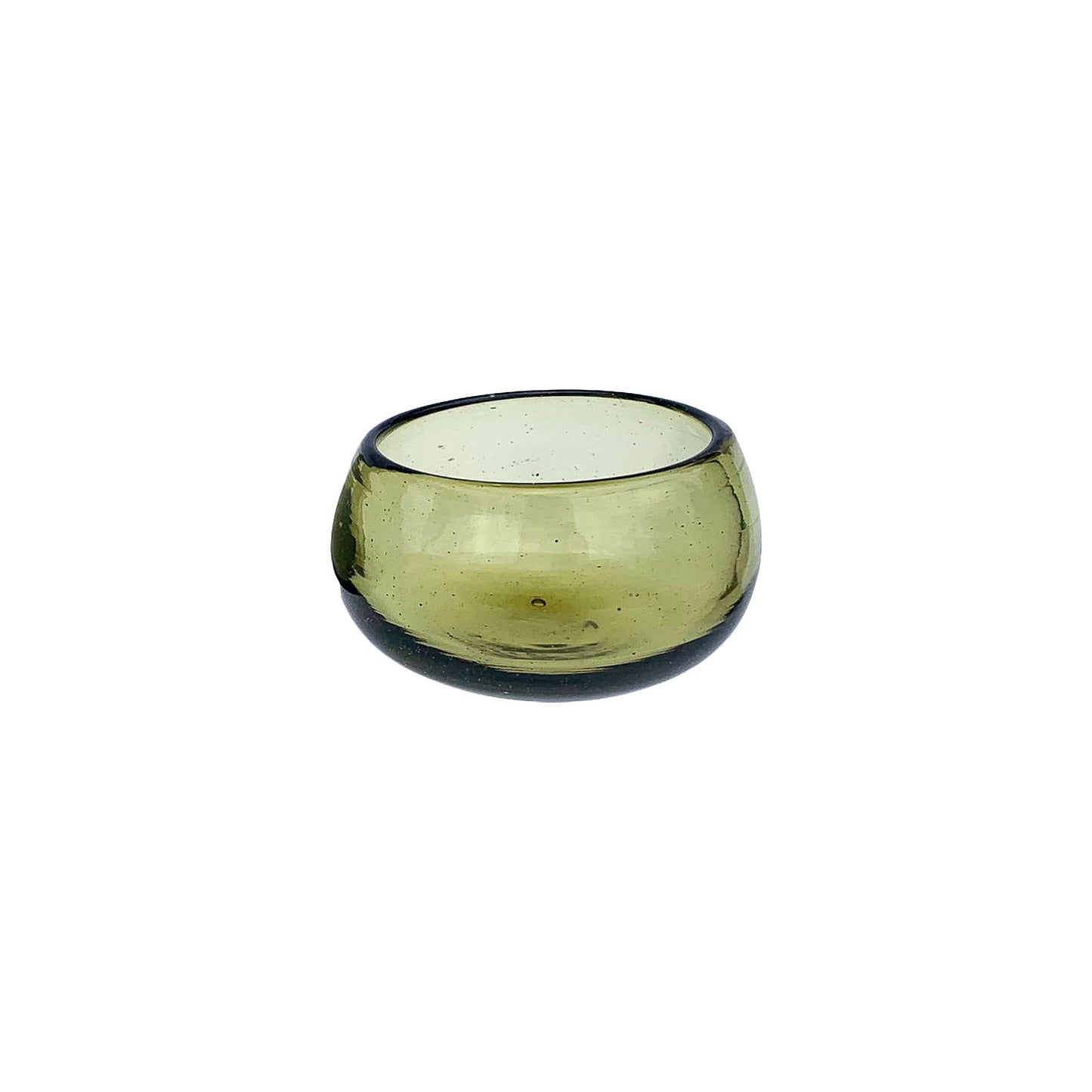 Tiny Dancers - Mexican Hand Blown Glass Mezcal Copitas | Tequila Sippers | Wide-Mouth Shot Glasses in Olive Green
