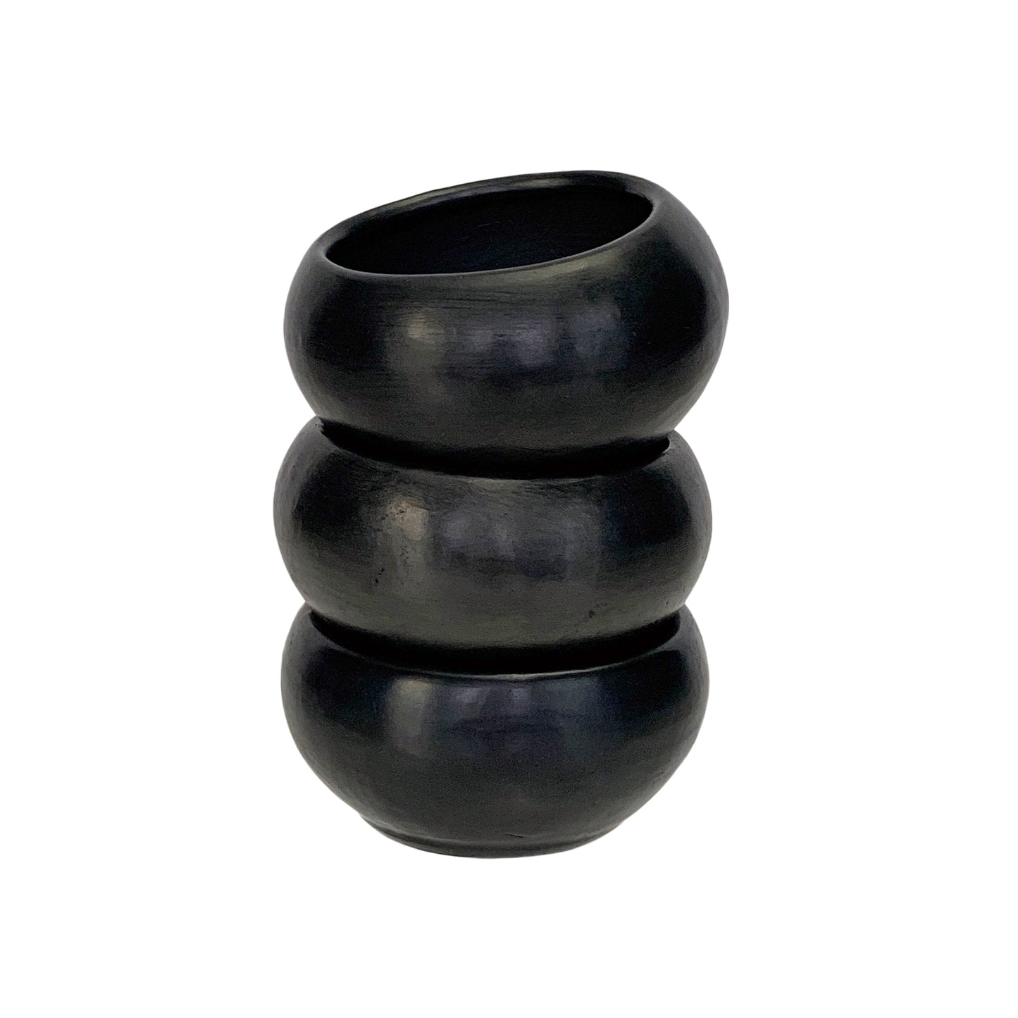 Round Black Clay Mezcal Copitas | Wide Mouth, 3oz Capacity | Mezcal Cups | Barro Negro | Pinch Bowls - Handmade in Oaxaca, Mexico