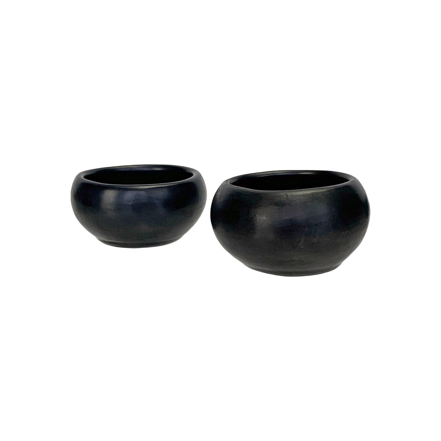 Round Black Clay Mezcal Copitas | Wide Mouth, 3oz Capacity | Mezcal Cups | Barro Negro | Pinch Bowls - Handmade in Oaxaca, Mexico