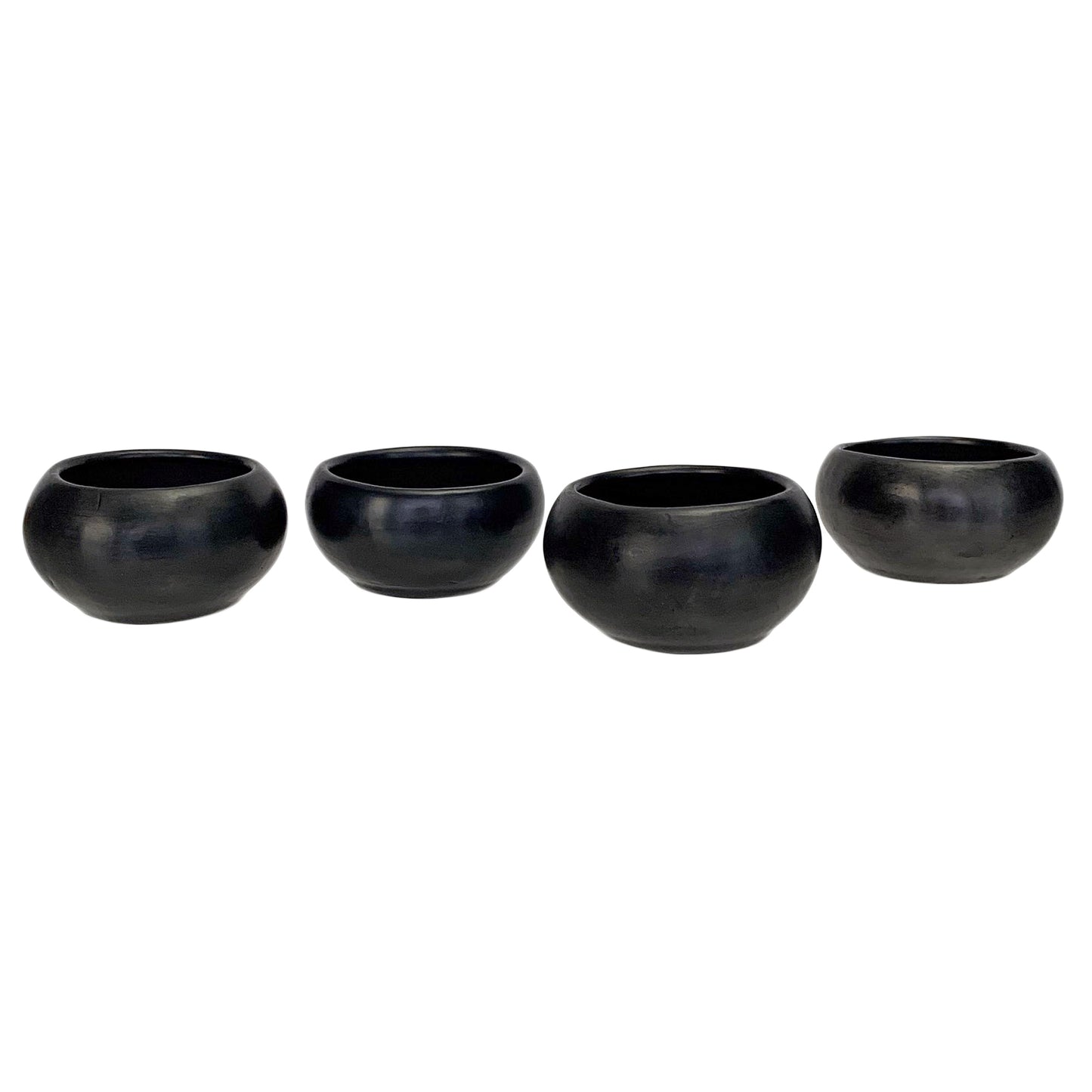 Round Black Clay Mezcal Copitas | Wide Mouth, 3oz Capacity | Mezcal Cups | Barro Negro | Pinch Bowls - Handmade in Oaxaca, Mexico