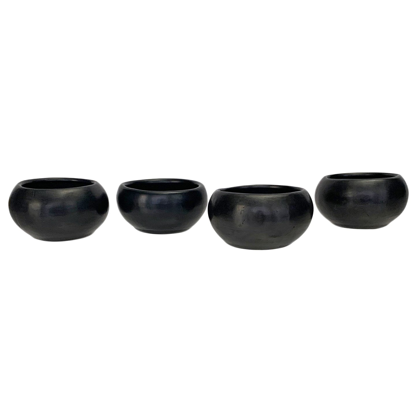 Round Black Clay Mezcal Copitas | Wide Mouth, 3oz Capacity | Mezcal Cups | Barro Negro | Pinch Bowls - Handmade in Oaxaca, Mexico