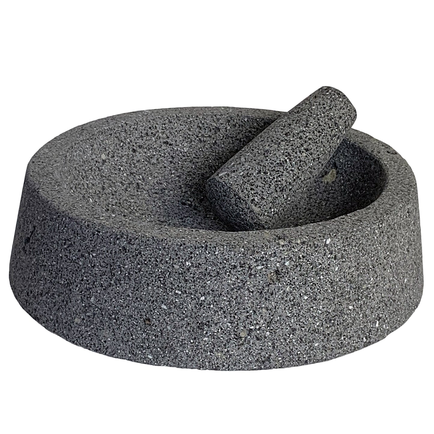 Large (11”-12”) Mexican Molcajete Hand-carved from 100% Volcanic Stone Angular Base