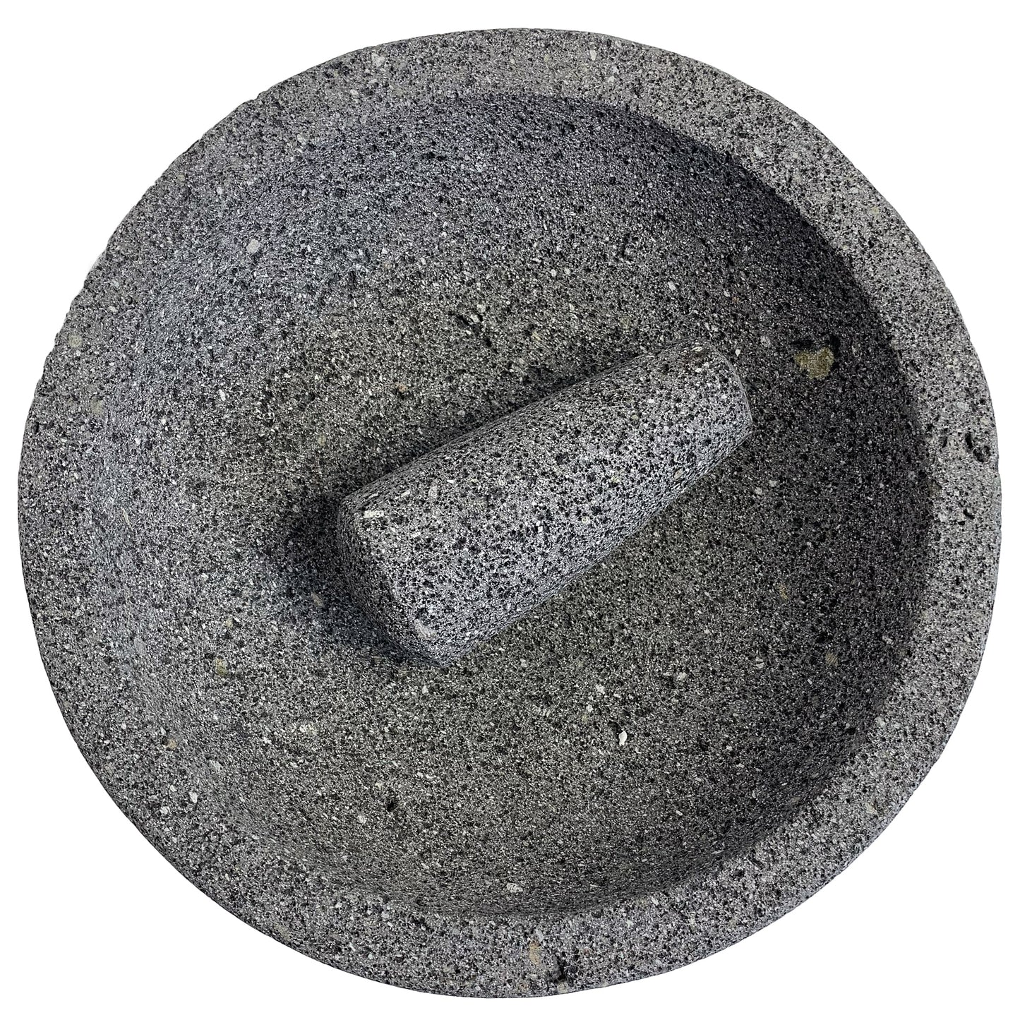 Large (11”-12”) Mexican Molcajete Hand-carved from 100% Volcanic Stone Angular Base
