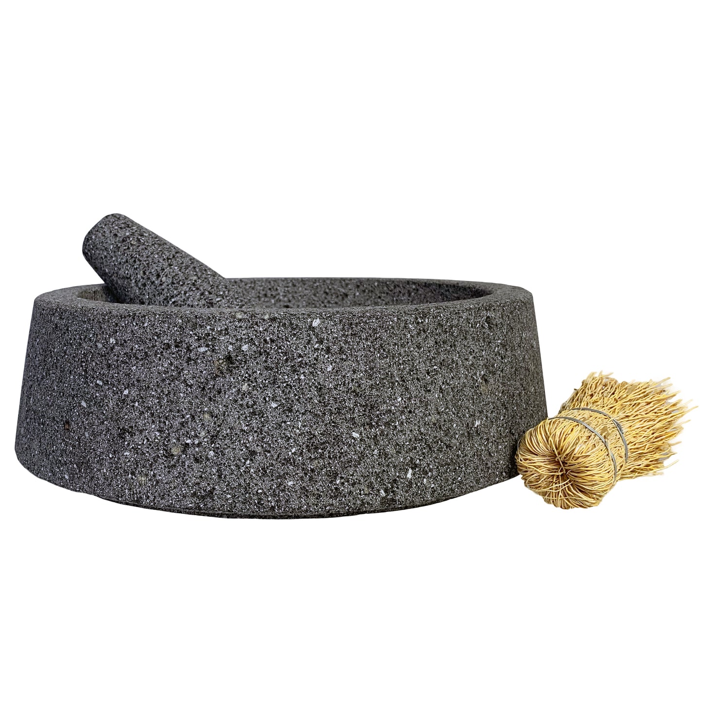 Large (11”-12”) Mexican Molcajete Hand-carved from 100% Volcanic Stone Angular Base