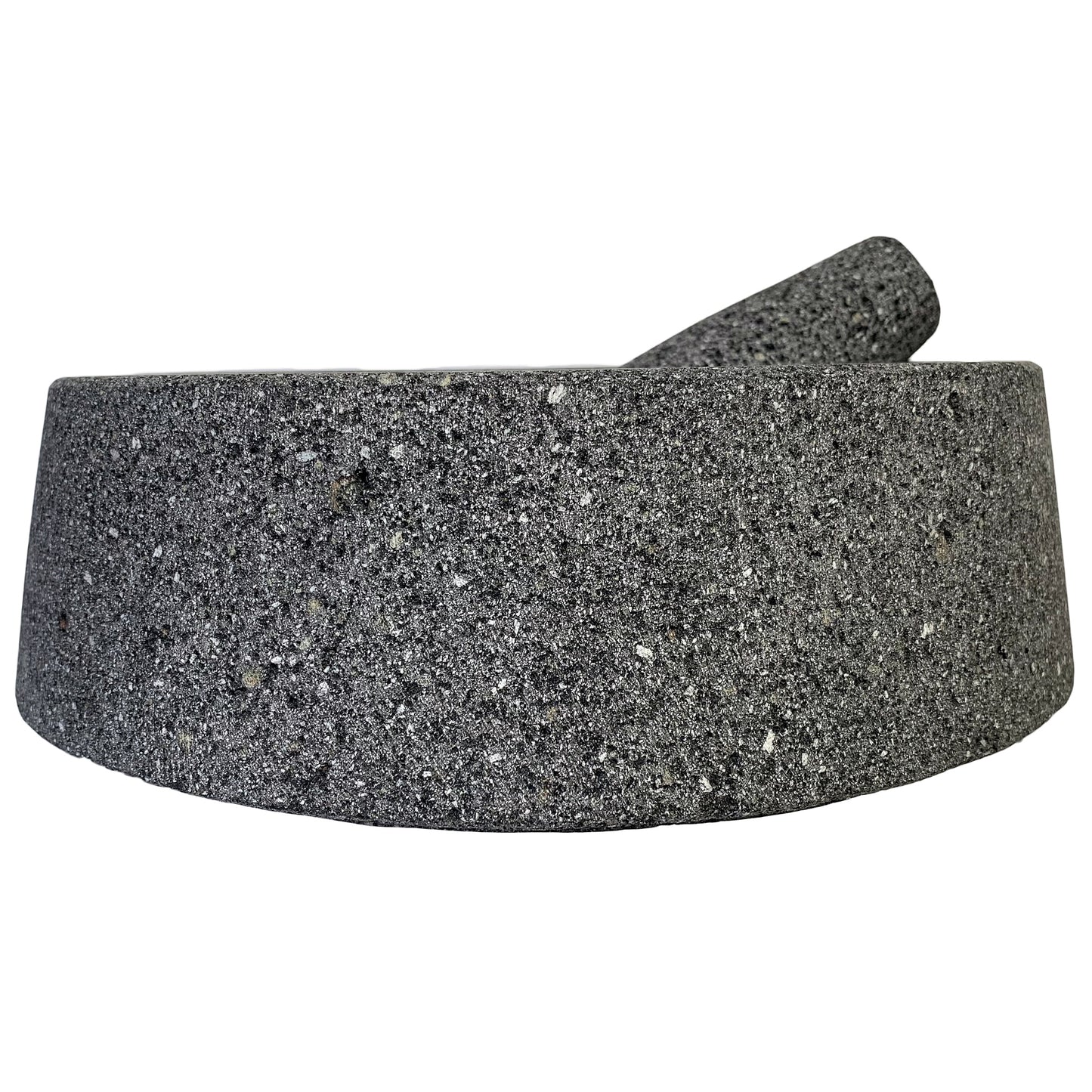 Large (11”-12”) Mexican Molcajete Hand-carved from 100% Volcanic Stone Angular Base