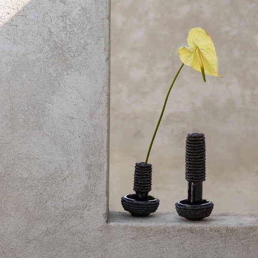 La Semilla Indigo Candlestick (Tall or Short) Handmade in Mexico - Mexican Candle Holder or Flower Vase