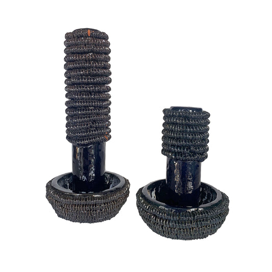 La Semilla Indigo Candlestick (Tall or Short) Handmade in Mexico - Mexican Candle Holder or Flower Vase