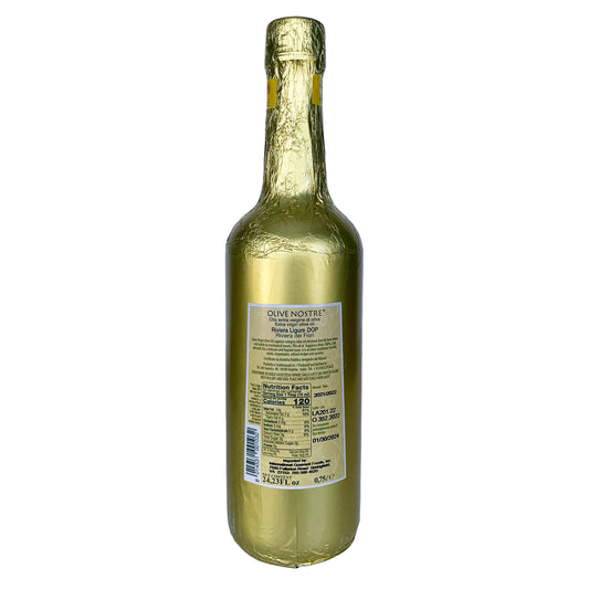 Frantoio di Sant'Agata d'Oneglia Olive Nostre Riviera Ligure DOP - Ligurian Extra Virgin Olive Oil made with 100% Taggiasca Olives 750ml