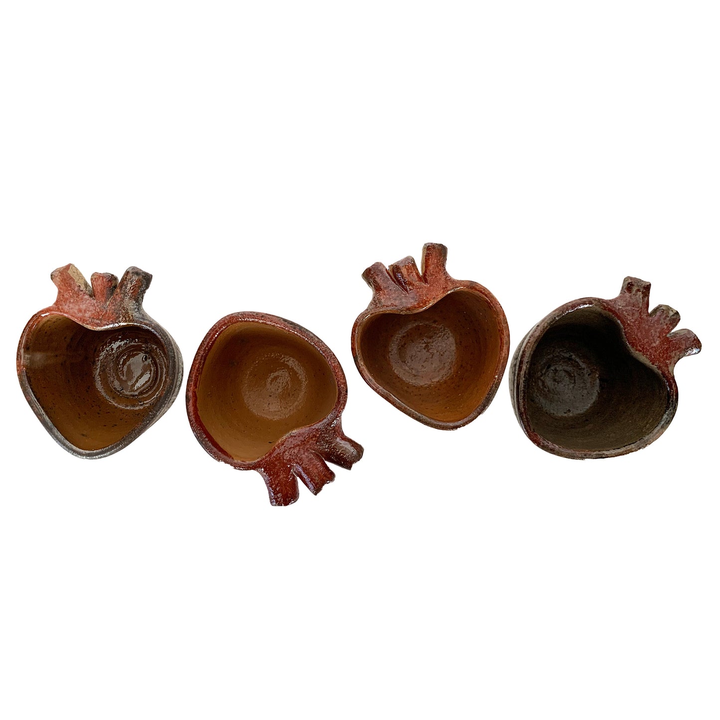 Bleeding Heart Mezcal or Tequila Cups | Mezcal Copitas | Clay Shot Glasses | Handmade in Oaxaca, Mexico | Set of 2