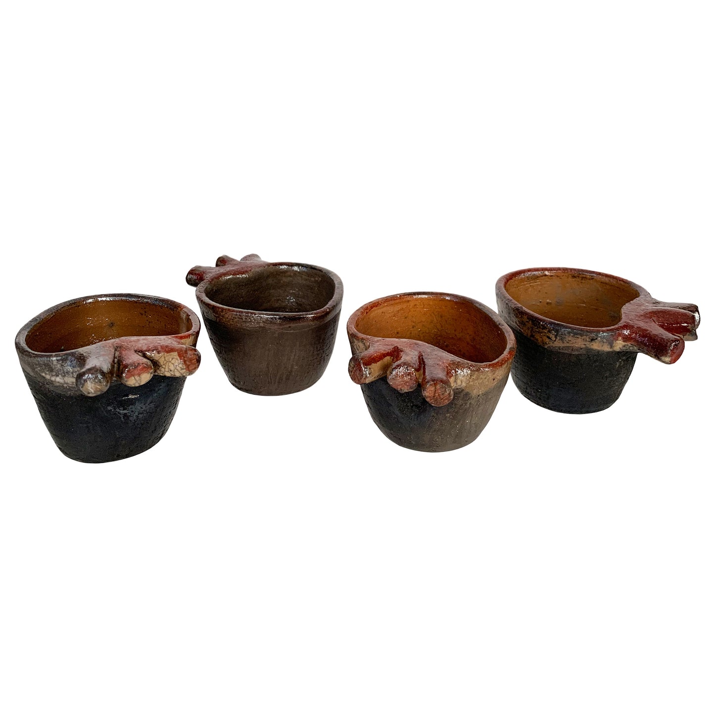 Bleeding Heart Mezcal or Tequila Cups | Mezcal Copitas | Clay Shot Glasses | Handmade in Oaxaca, Mexico | Set of 2