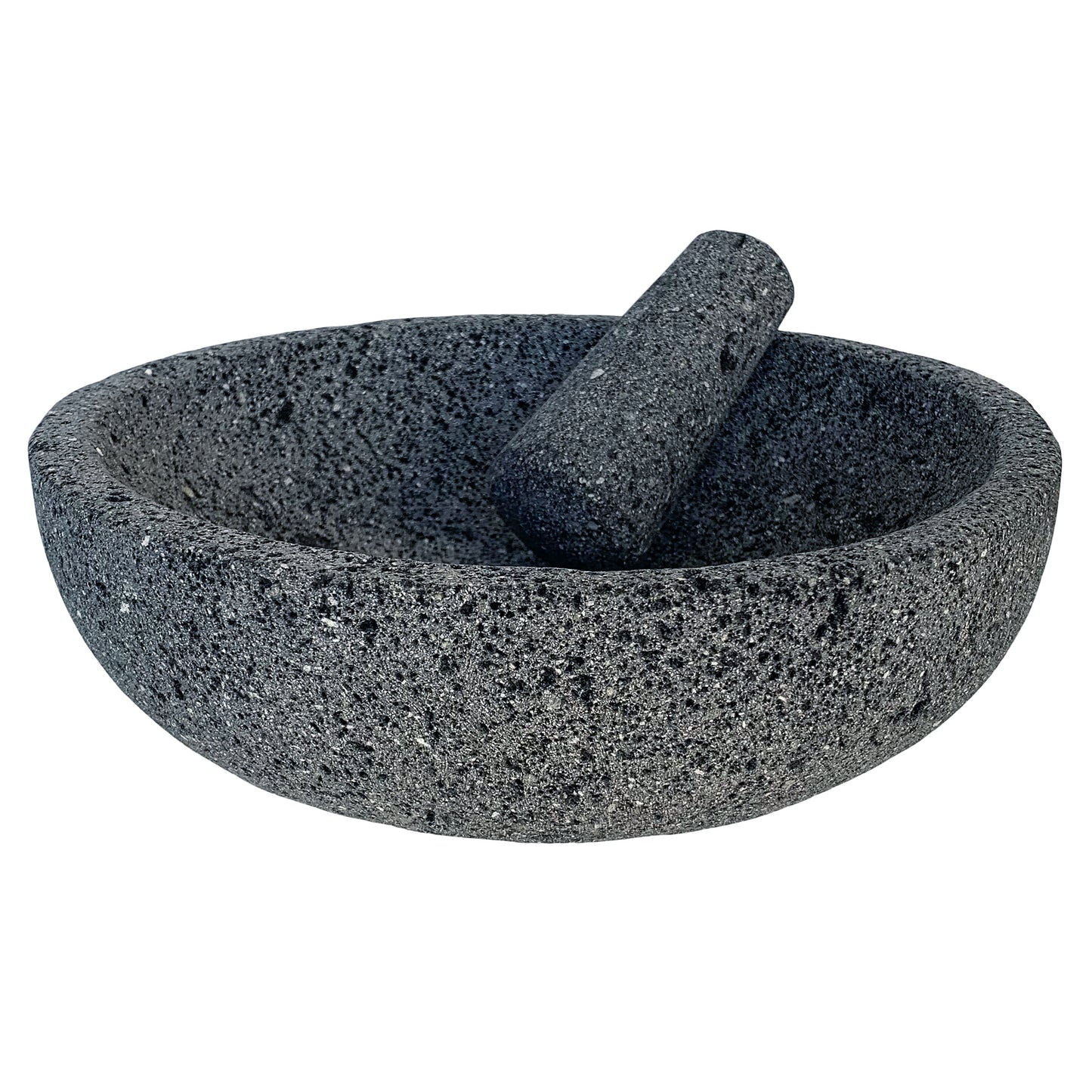 Large (12 inch) Mexican Molcajete Bowl | Hand-carved 100% Volcanic Stone | Molcajete Mexicano de Piedra Volcanica Grande | 8 Cup Capacity