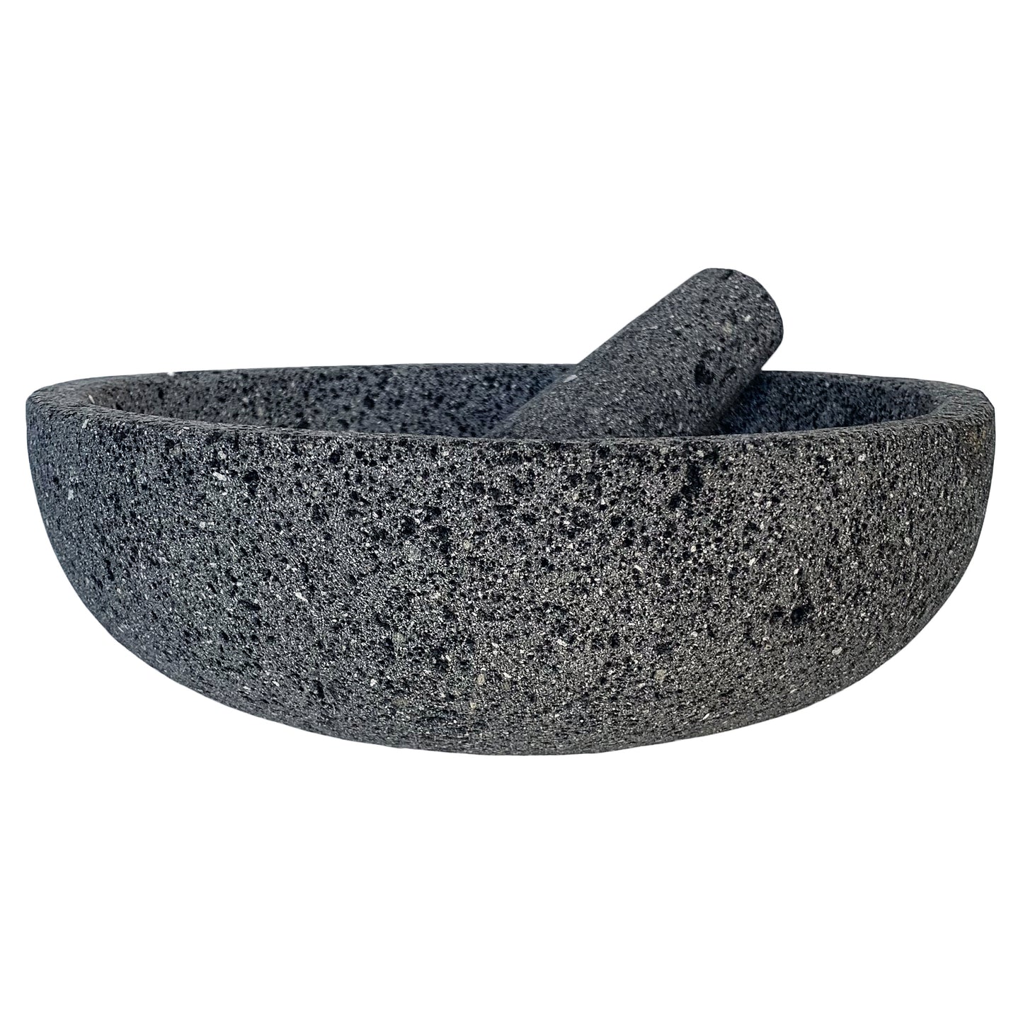 Large (12 inch) Mexican Molcajete Bowl | Hand-carved 100% Volcanic Stone | Molcajete Mexicano de Piedra Volcanica Grande | 8 Cup Capacity