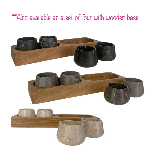 Marble Mezcal Copitas | Stone Shot Glasses | Handmade Mexican Mezcaleros - Available in Black, Gray or Beige