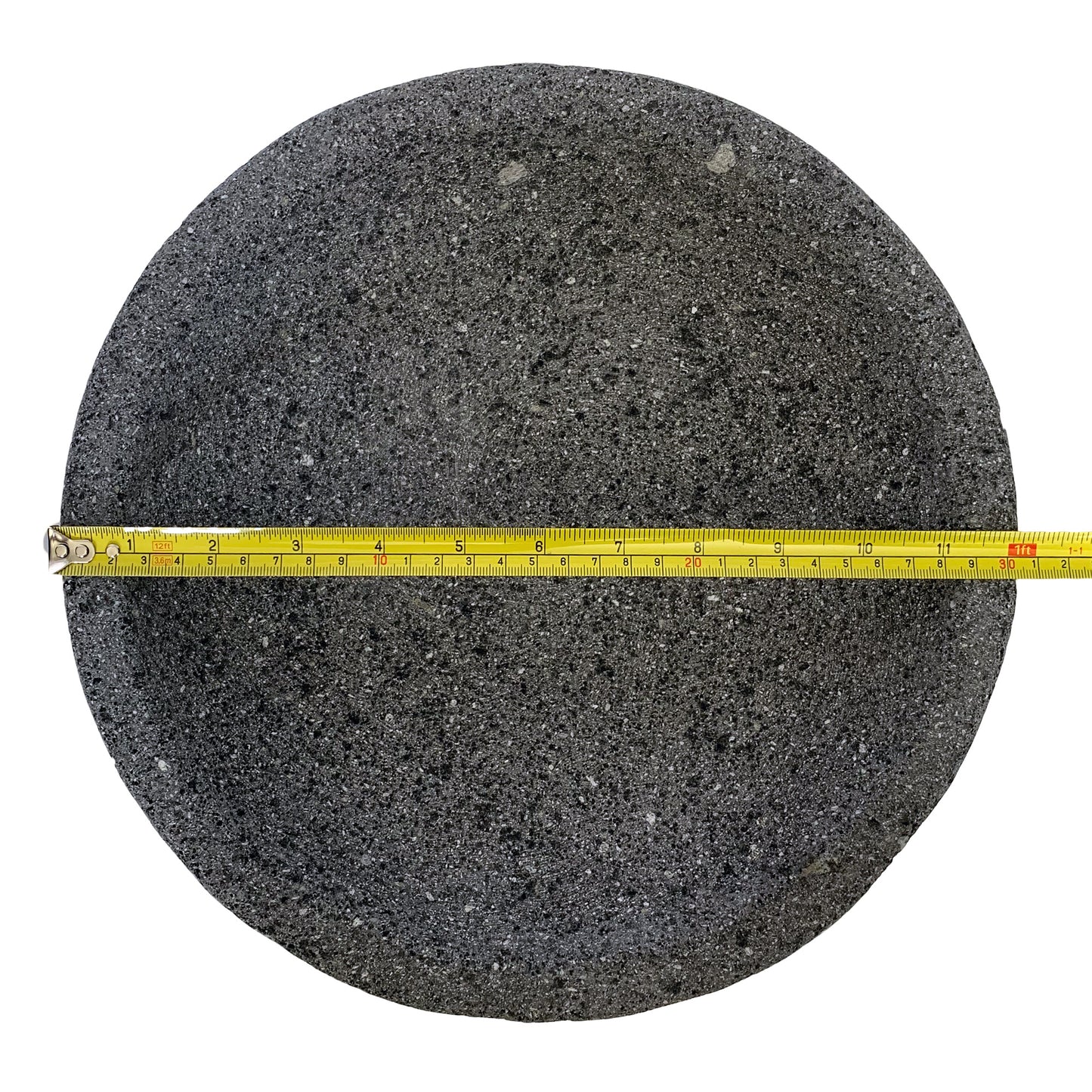 Molcajete mexicano grande (11”-12”) tallado a mano en piedra 100% volcánica | Base redonda