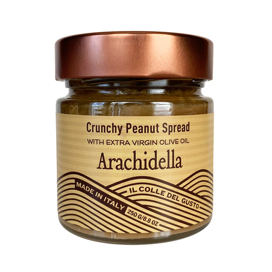 Il Colle del Gusto Sweet and Crunchy Peanut Butter Spread (Arachidella) with Extra Virgin Olive Oil 8.8 Ounce