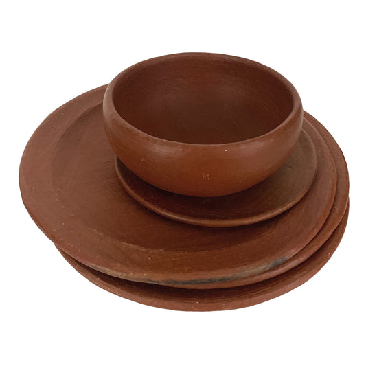 Red Clay Artisan Bowls and Plates Handmade in Oaxaca, Mexico