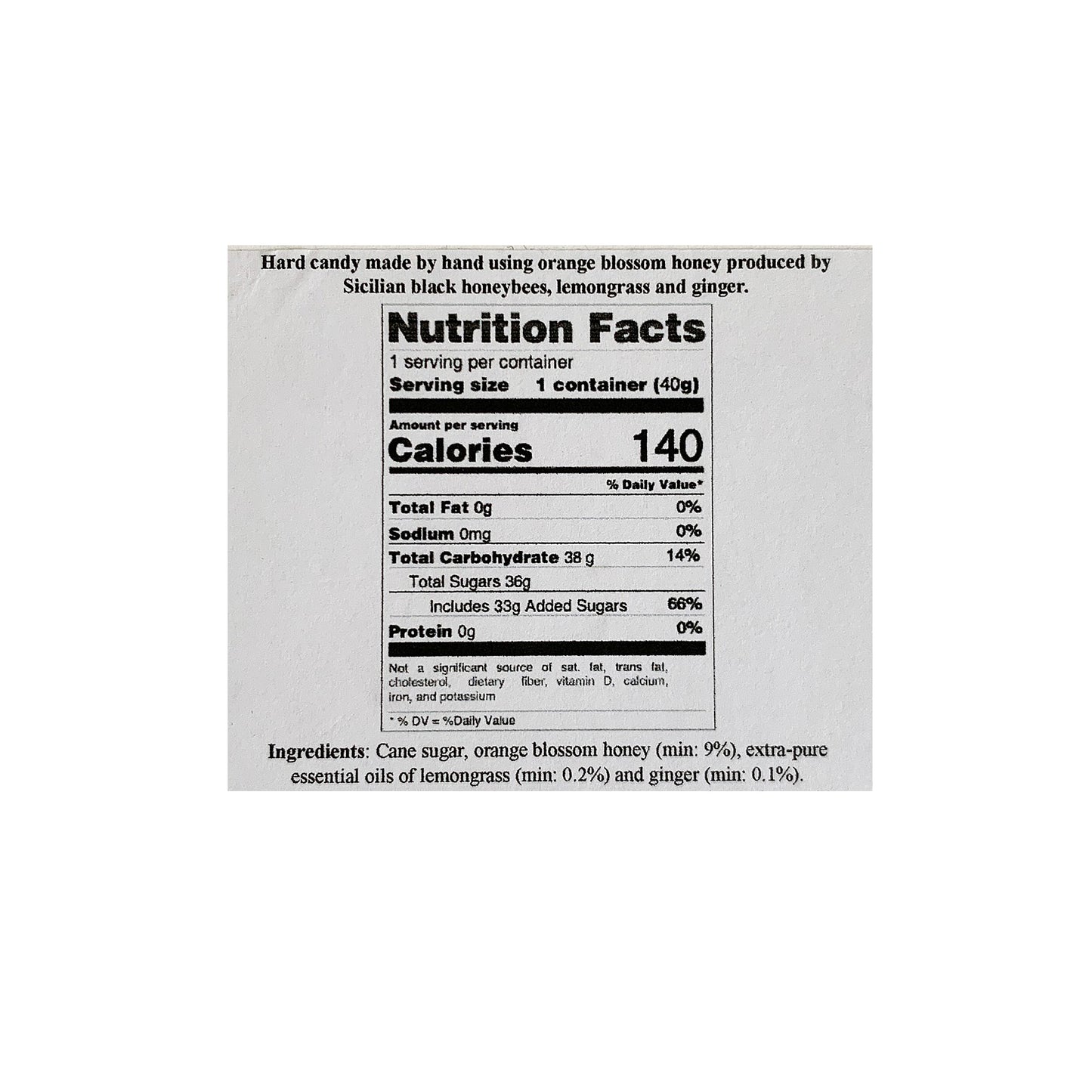 Sabadi Organic Italian Hard Candy with Lemongrass & Ginger 1.14 oz