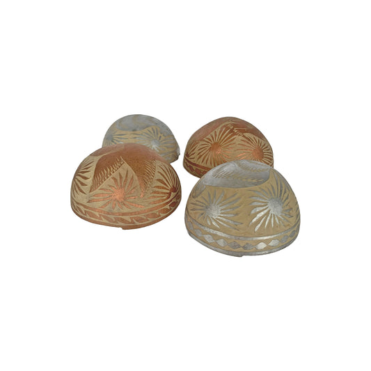 Mezcal Jicaras in Silver or Rose Gold - Hand-carved from Mexico with Natural Fiber Base