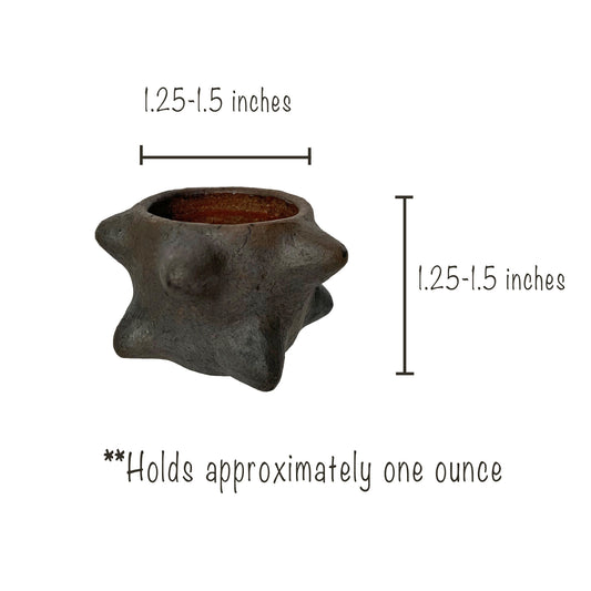 Burnt Clay Spiked Mezcal Cups | Copitas | Clay Shot Glasses | Atzompa Pottery | Handmade in Oaxaca, Mexico
