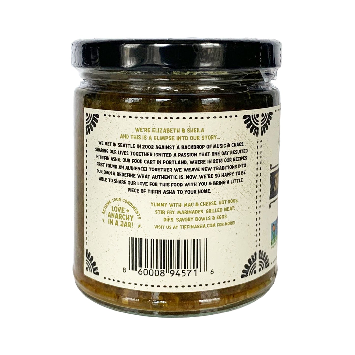 Tiffin Asha Green Tomato Pickle (Tomato Chutney Condiment) - 9oz