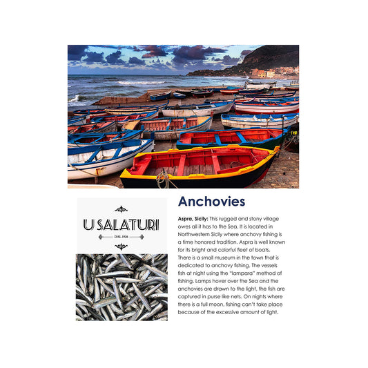 U SALATURI Filetes de Anchoas con Alcaparras Laminados a Mano 160 Gramos