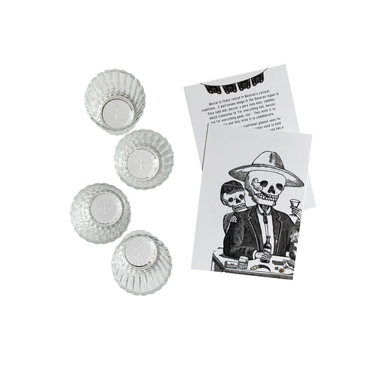 Vaso Veladora Mezcal or Tequila Shot Glasses from Mexico (Pack of 4)