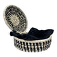 Handwoven Mexican Tortilla Basket with Lid - Made from Palm Leaves