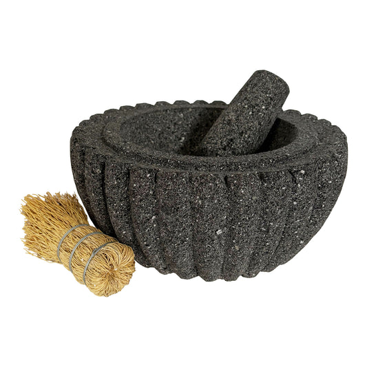Mexican Molcajete Hand-Carved from Volcanic Stone | 3.5 Cup Capacity