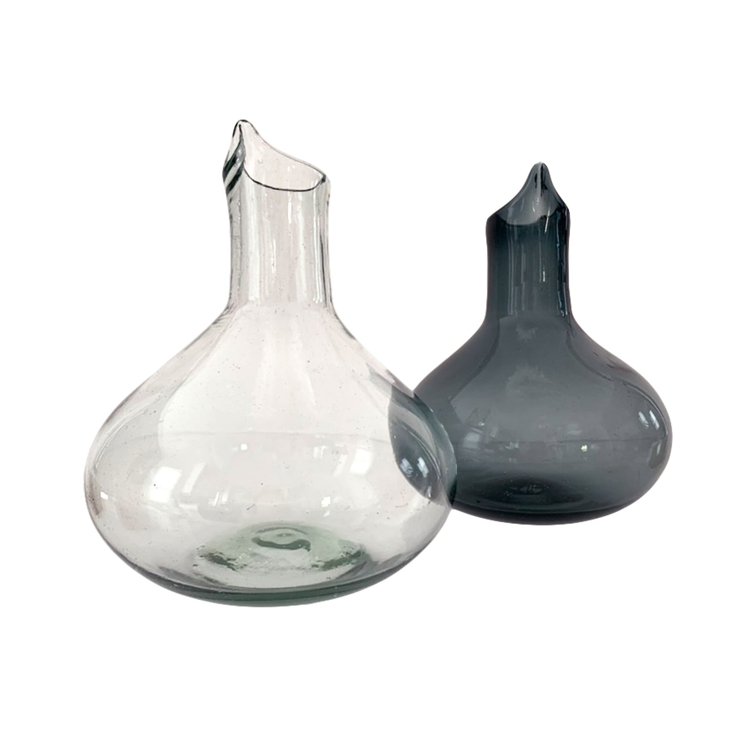 Hand Blown Glass Decanter for Mezcal, Tequila or Wine | Holds 750ml - Made in Mexico (Smoke)