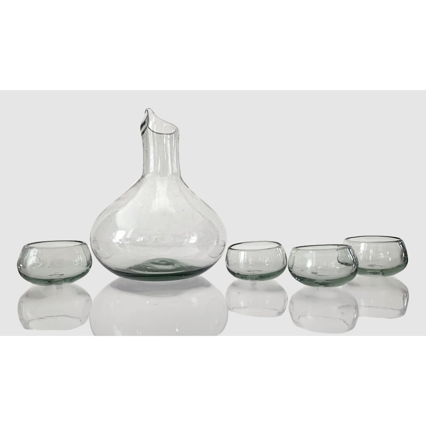 Hand Blown Glass Decanter for Mezcal, Tequila or Wine | Holds 750ml - Made in Mexico (Smoke)
