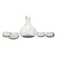 Hand Blown Glass Decanter Set for Mezcal, Tequila or Wine | Includes 4 Copita Glasses | Holds 750ml - Made in Mexico (Clear)