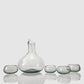Hand Blown Glass Decanter Set for Mezcal, Tequila or Wine | Includes 4 Copita Glasses | Holds 750ml - Made in Mexico (Clear)