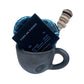 Set de regalo de chocolate caliente mexicano con taza de barro negro, mini molinillo y discos de chocolate para beber
