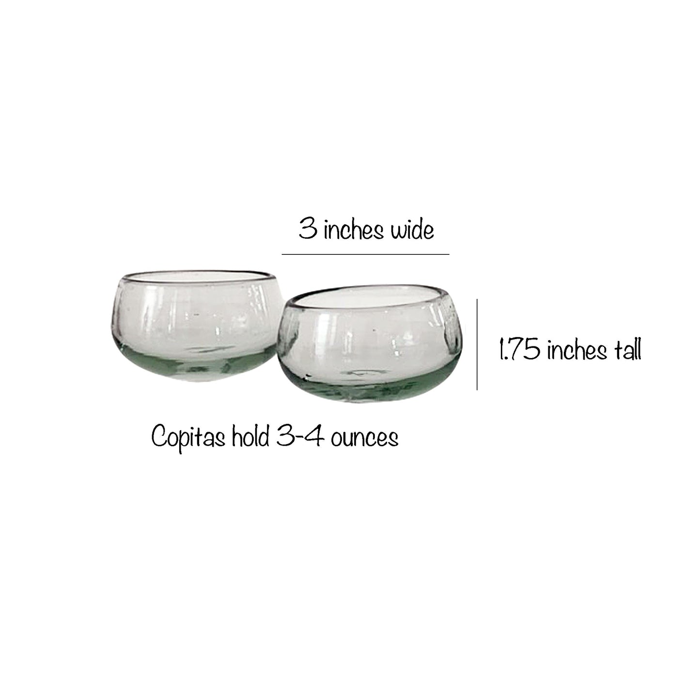 Hand Blown Glass Decanter Set for Mezcal, Tequila or Wine | Includes 4 Copita Glasses | Holds 750ml - Made in Mexico (Clear)