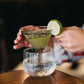 Martini soplado a mano | Vaso Margarita (o plato de Ceviche) con Enfriador- Hecho a mano en Guatemala con vidrio reciclado *Este listado es para un juego*