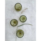 Copitas mexicanas de vidrio reciclado soplado a mano para mezcal o tequila | Vasos de chupito de boca ancha hechos a mano en verde oliva