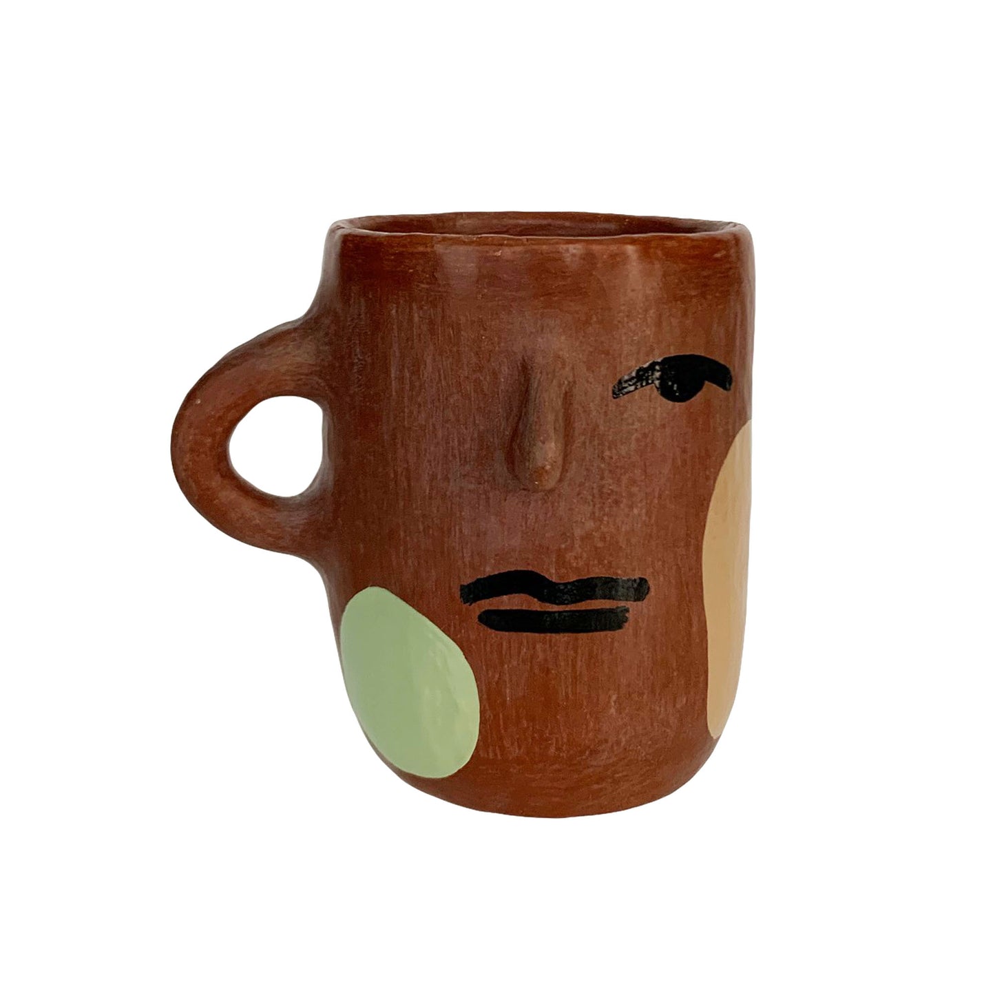 Painted Ladies - Red Clay Mug Handmade in Oaxaca, Mexico