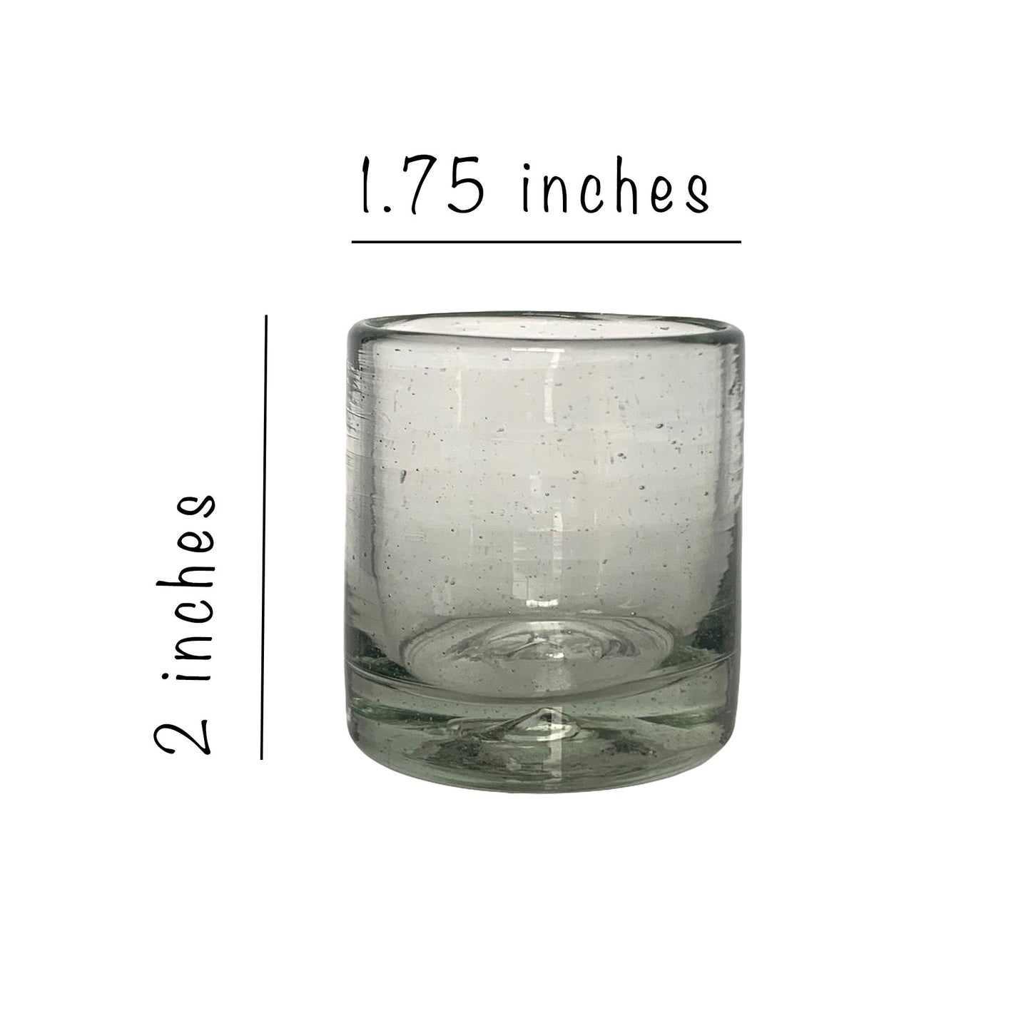 Hand Blown Clear Glass Mexican Shot Glasses | Set of 4