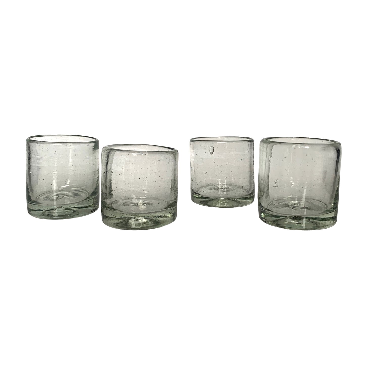 Hand Blown Clear Glass Mexican Shot Glasses | Set of 4