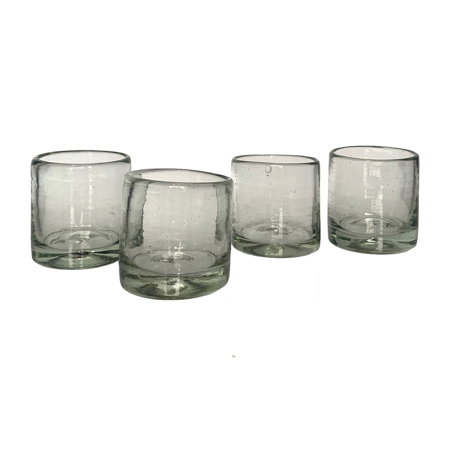 Hand Blown Clear Glass Mexican Shot Glasses | Set of 4