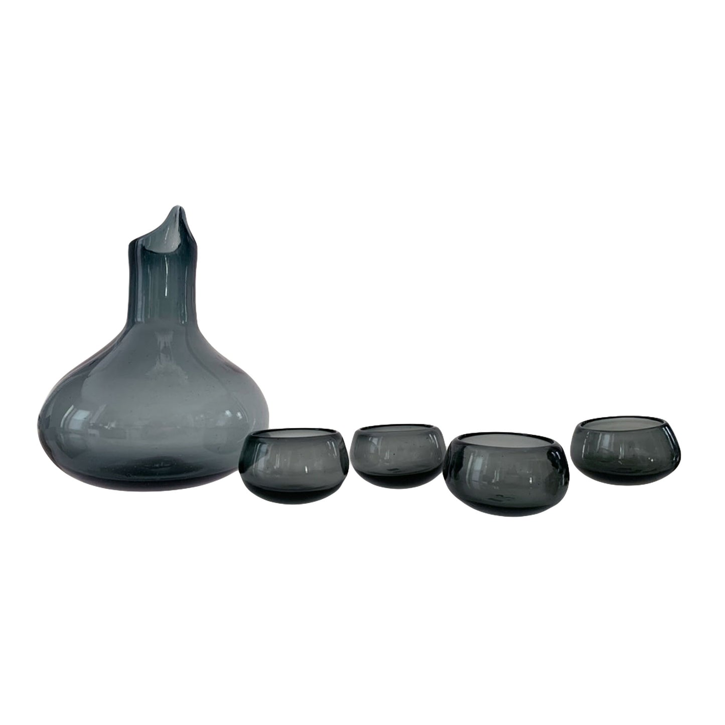 Hand Blown Glass Decanter for Mezcal, Tequila or Wine | Holds 750ml - Made in Mexico (Smoke)