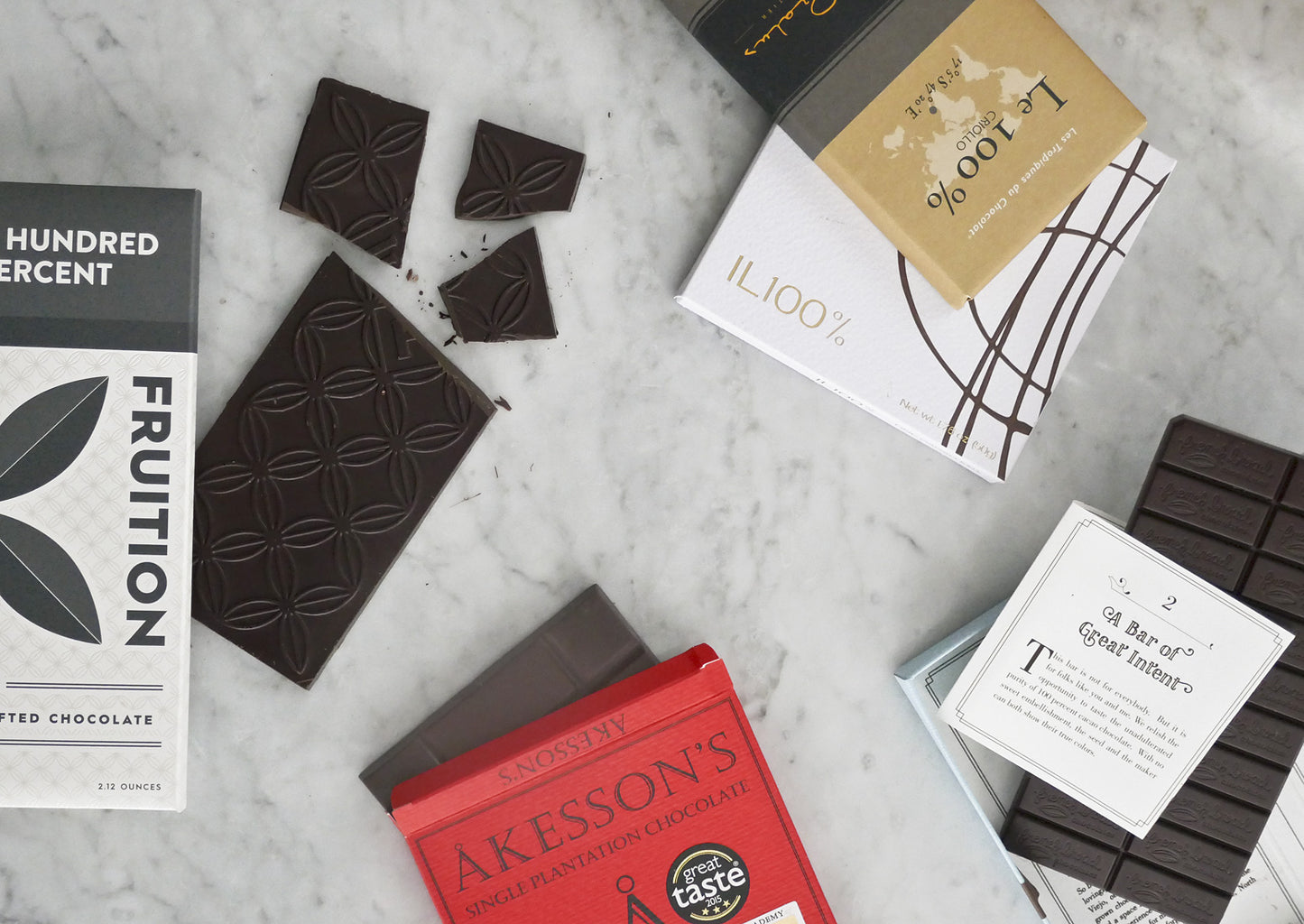 Paquete de barra de chocolate amargo 100% cacao (paquete variado de 5)