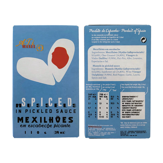 Premium Tinned Mussels Variety Pack - Includes Fried, Marinated, Smoked + Spicy Mussels (Variety Pack of 4)