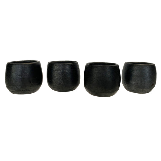 Black Clay Mezcal Cups | Mezcal Glasses | Clay Shot Glasses | Handmade in Oaxaca, Mexico