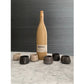Marble Mezcal Copitas with Wooden Base | Stone Shot Glasses Set | Shot Flight Tray - Handmade in Mexico (Available with Black, Gray or Beige Marble Cups)