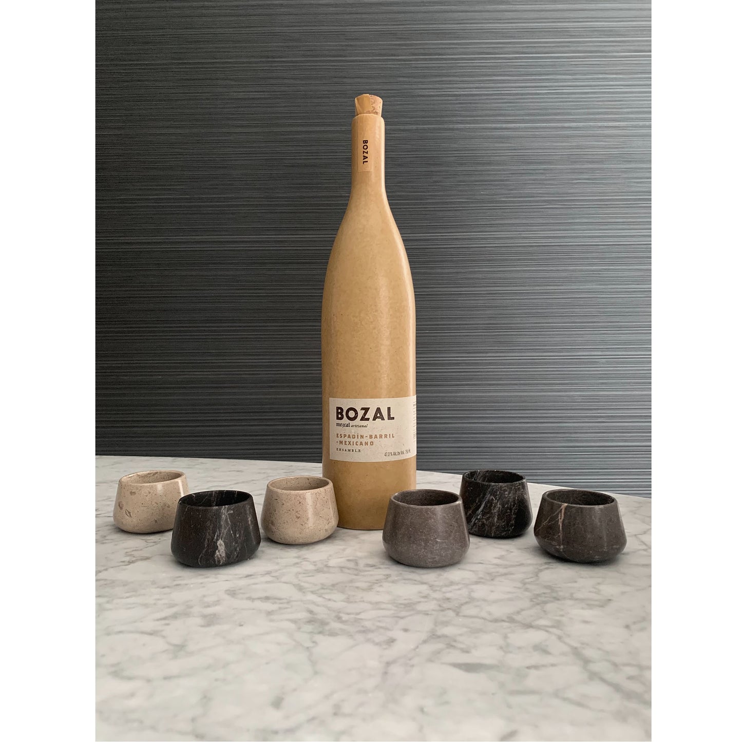 Marble Mezcal Copitas | Stone Shot Glasses | Handmade Mexican Mezcaleros - Available in Black, Gray or Beige