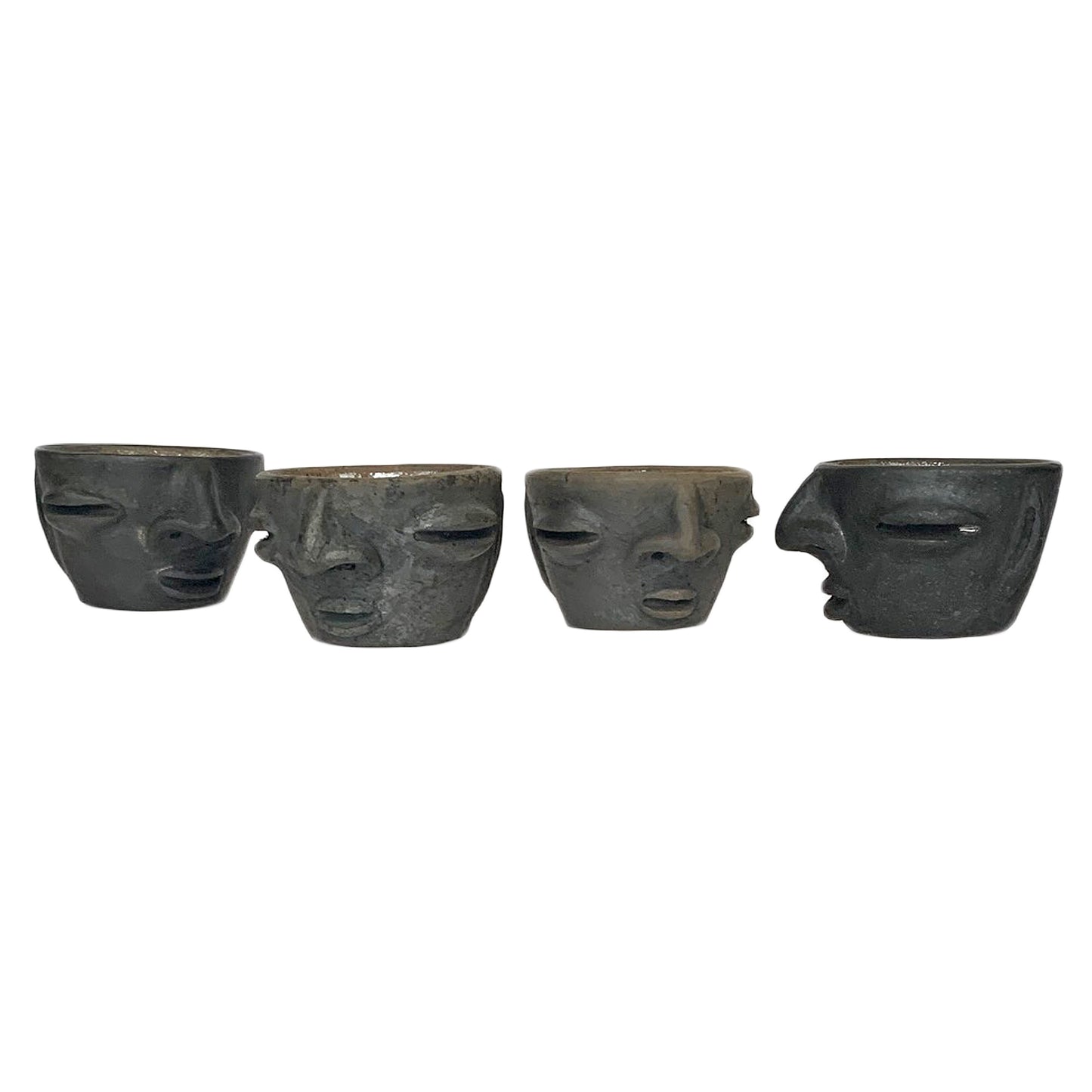 Burnt Clay Mezcal Face Cups | Mezcal Copitas | Clay Shot Glasses | Tequila Shooters | Espresso Cups | Handmade in Oaxaca, Mexico